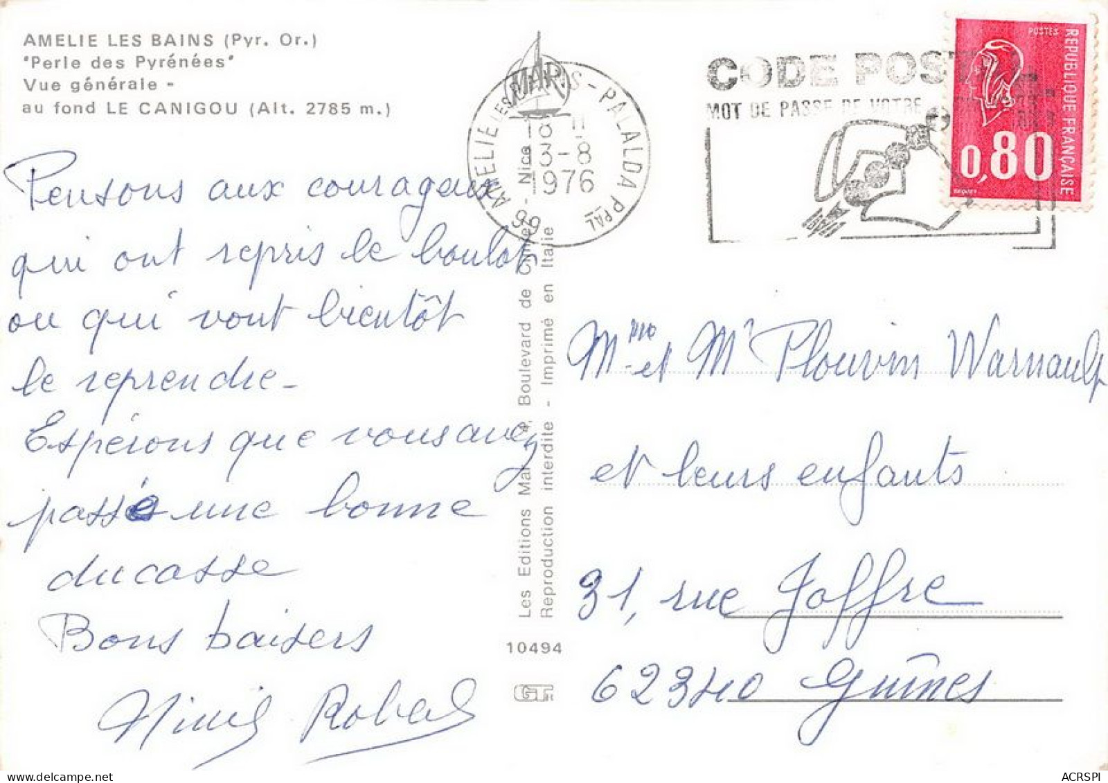 66 Amélie-les-Bains-Palalda  Vue Générale Et Canigou  (Scan R/V) N°   52   \MT9125 - Ceret