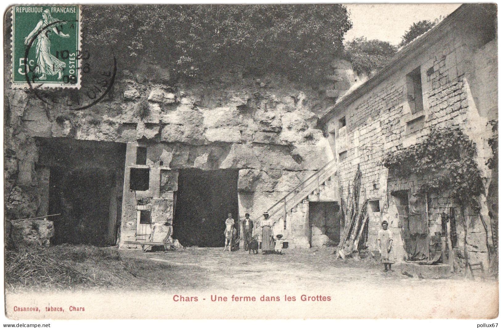 CPA DE CHARS  (VAL D'OISE)  UNE FERME DANS LES GROTTES - Chars