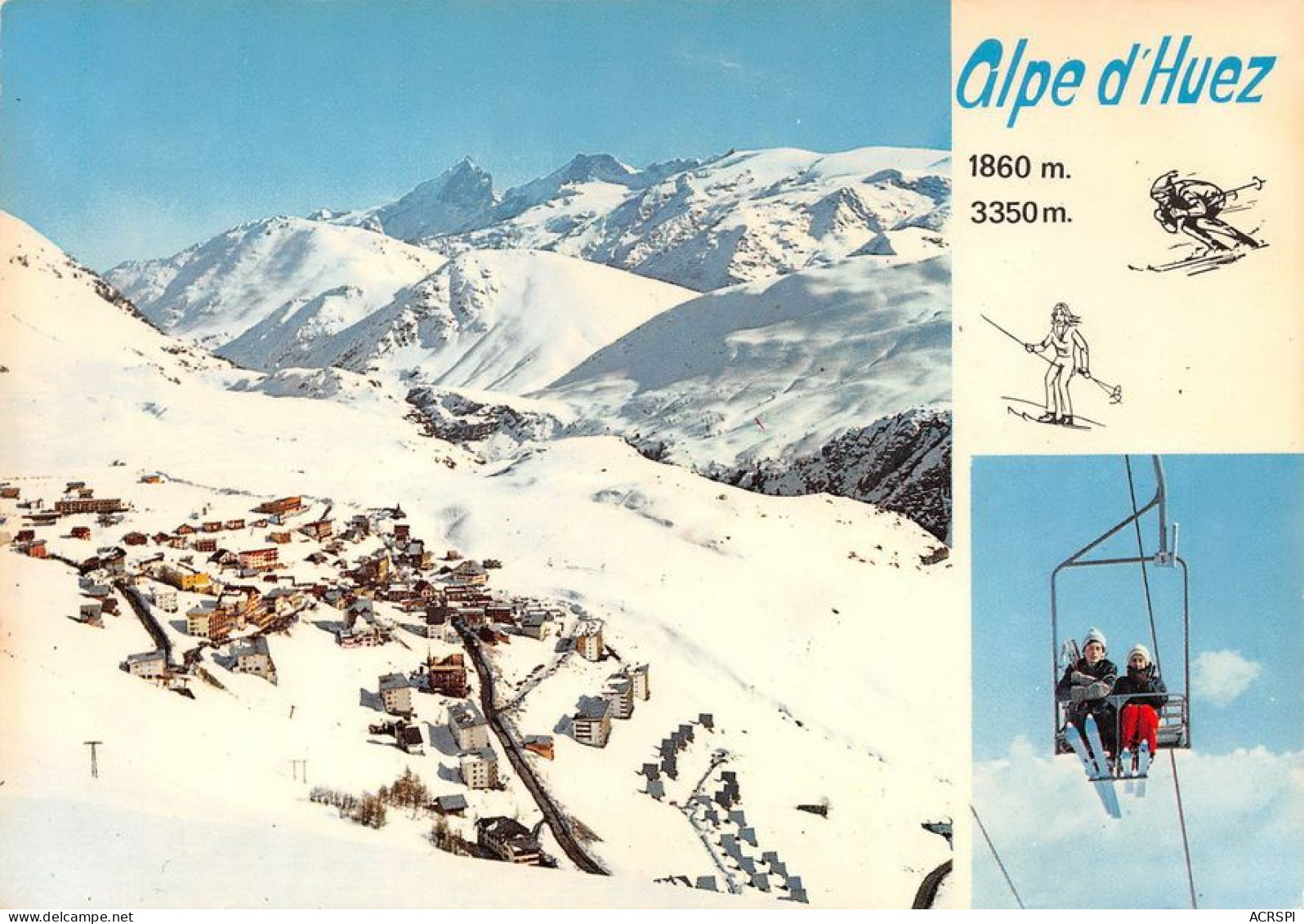 38  L'Alpe D'Huez Vue Générale Et Pic De La Meije (Scan R/V) N°   28   \MT9144 - Bourg-d'Oisans