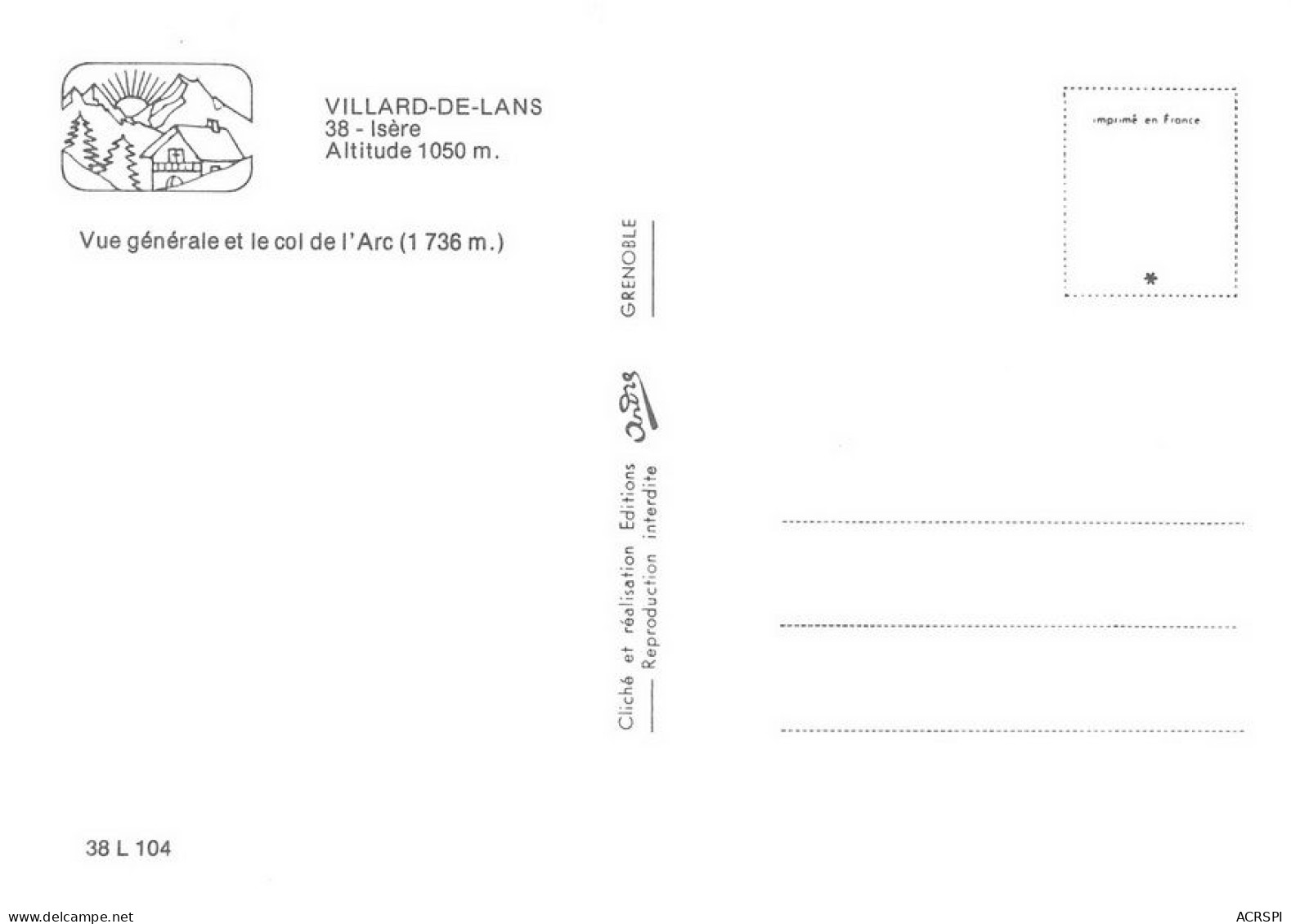 38  Villard-de-Lans  Vue Générale  (Scan R/V) N°   16  \MT9143 - Villard-de-Lans