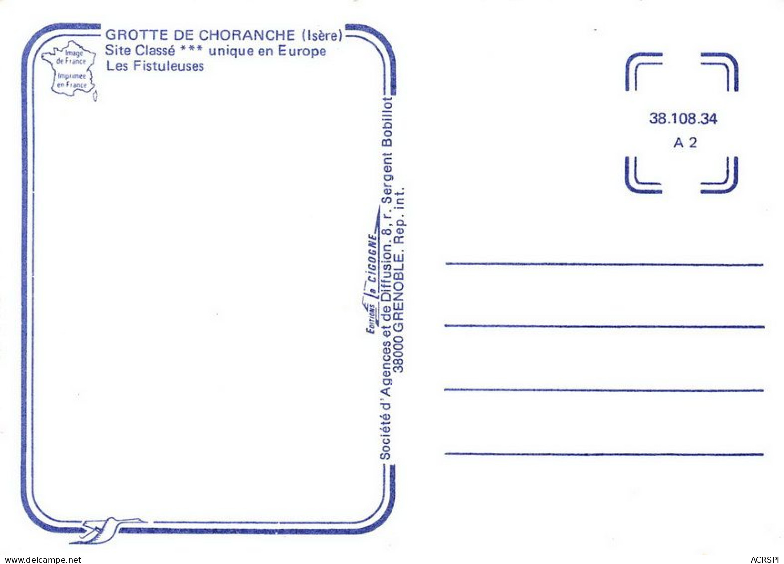 lot de 30 cartes des Grottes de Choranche en Isère cartes vierges non circulées            (Scan R/V) N°   2   \MT9149