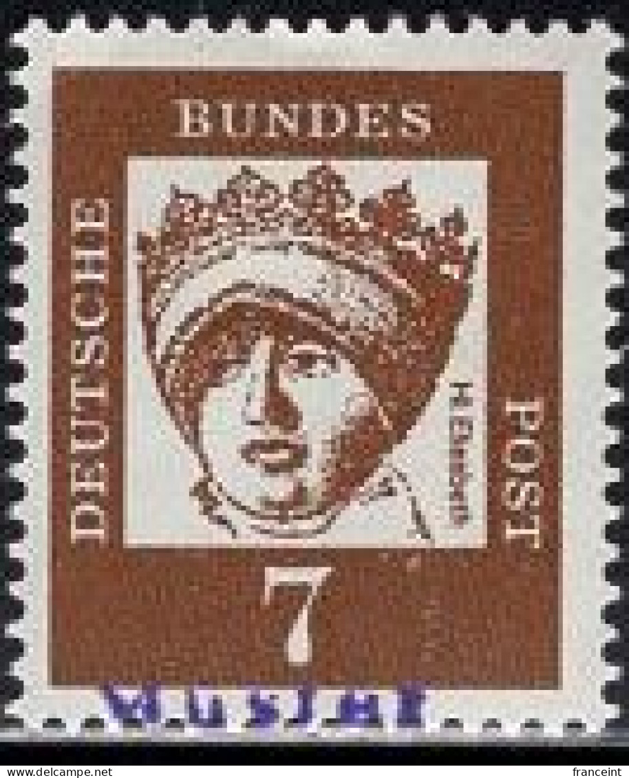 GERMANY(1961) St. Elizabeth Of Thuringia. MUSTER (specimen) Overprint. Scott No 825. - Autres & Non Classés