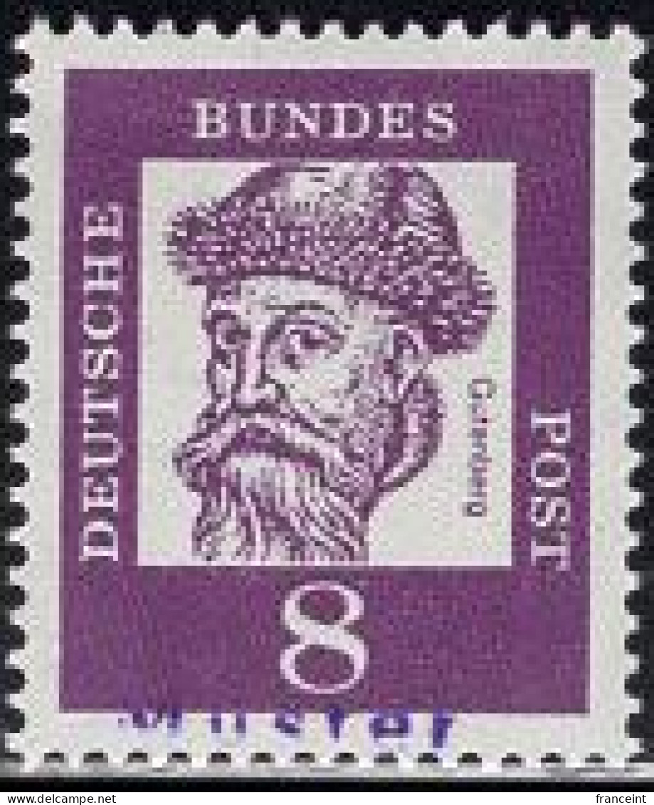 GERMANY(1961) Gutenberg. MUSTER (specimen) Overprint. Scott No 826. - Otros & Sin Clasificación