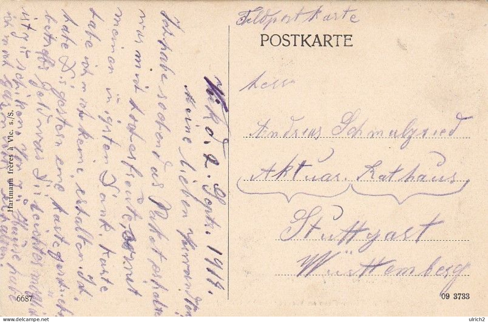 AK Vic-sur-Seille - Paradeplatz 1870 - Feldpost 1914 (69239) - Vic Sur Seille