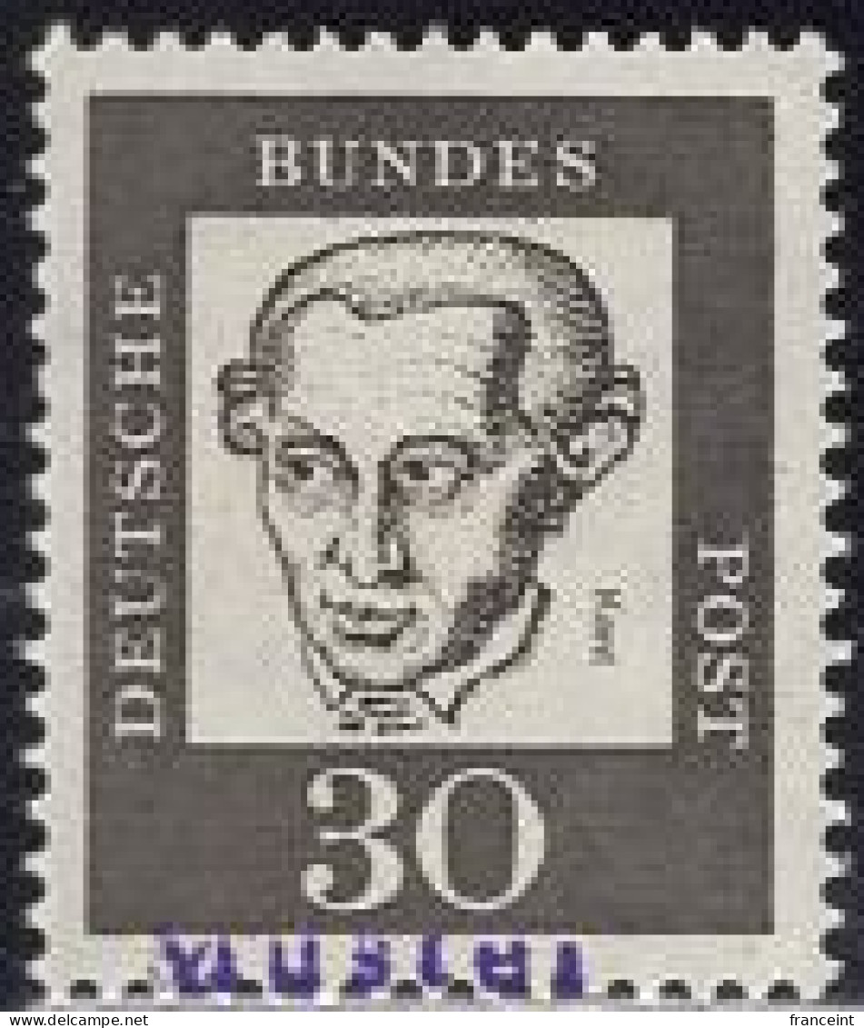 GERMANY(1961) Emanuel Kant. MUSTER (specimen) Overprint. Scott No 831. - Autres & Non Classés