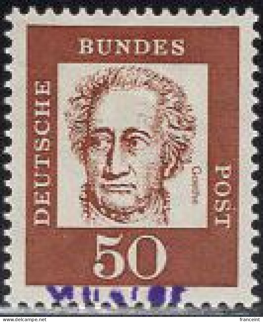 GERMANY(1961) Goethe. MUSTER (specimen) Overprint. Scott No 833. - Andere & Zonder Classificatie