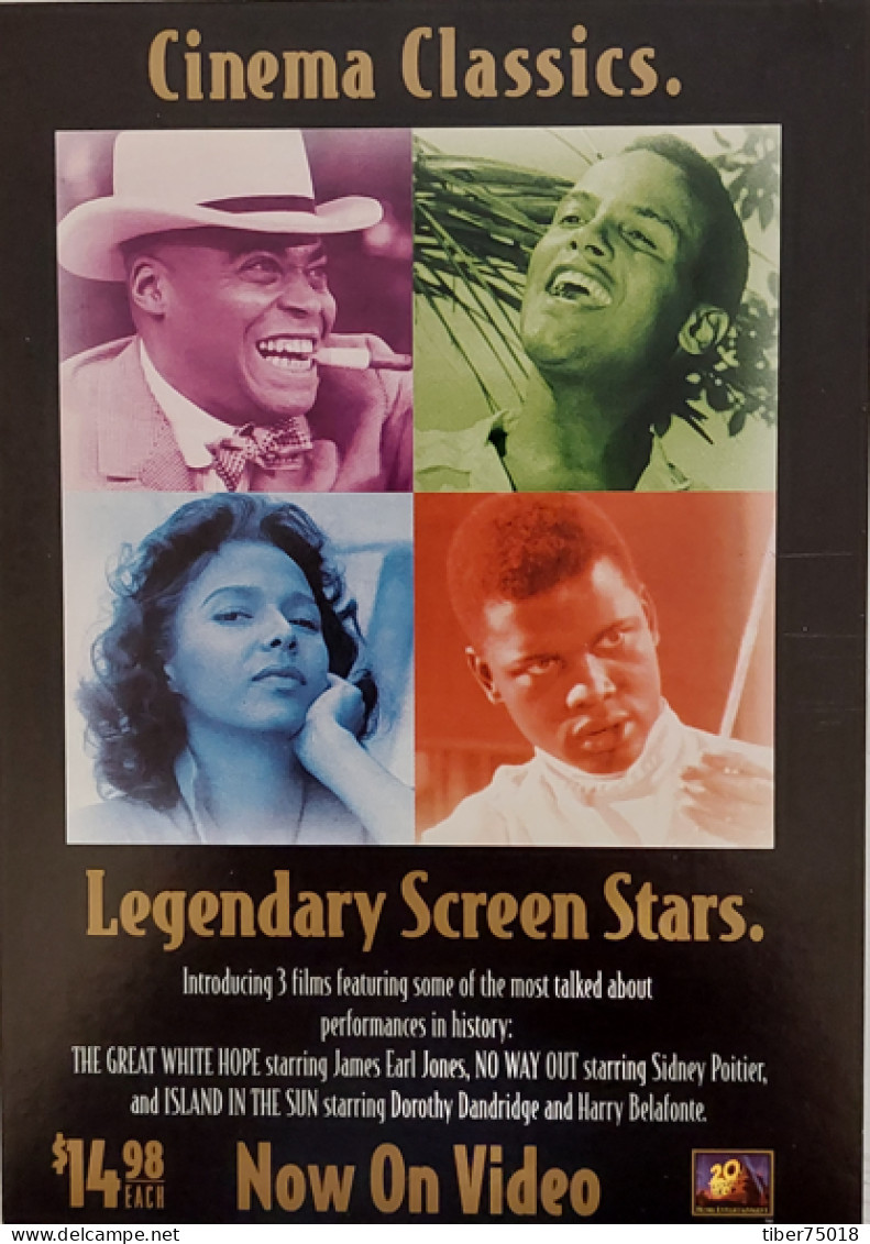 Carte Postale (Tower Records) Legendary Screen Stars (affiche Film Cinéma) S. Poitier, D. Dandridge, H. Belafonte - Afiches En Tarjetas