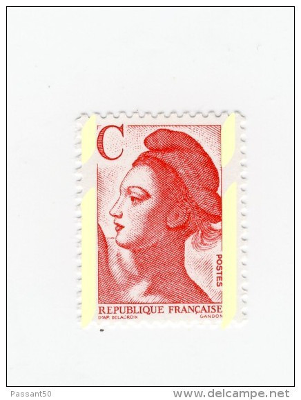 Liberté C Rouge YT 2616e Avec Phospho à Cheval. Superbe, Voir Le Scan. Cote YT : 8 €, Maury N° 2616a : 7 €. - Unused Stamps