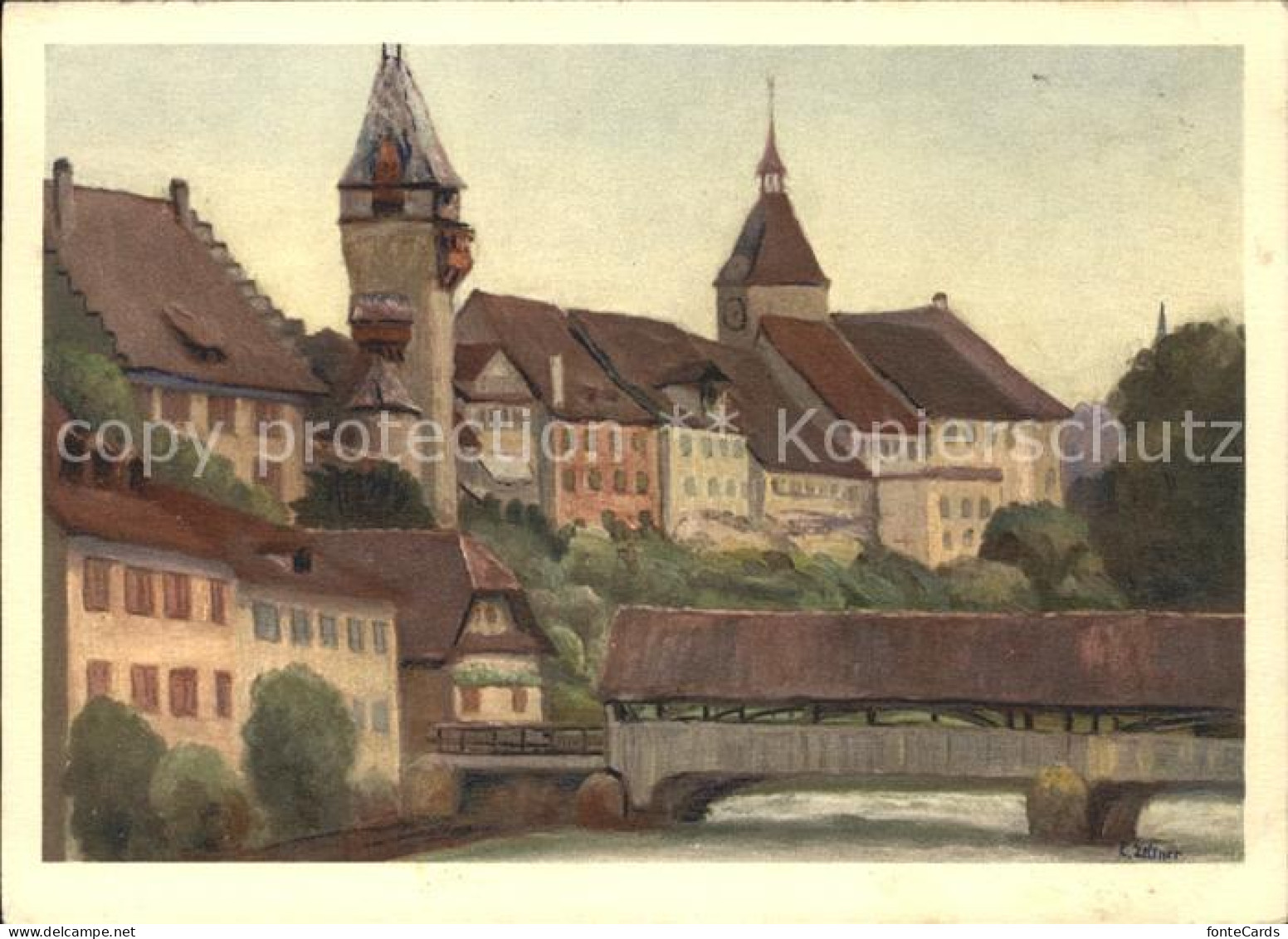 11639322 Aargau Kanton Bremgarten Kuenstlerkarte C. Zeltner Aarau - Altri & Non Classificati