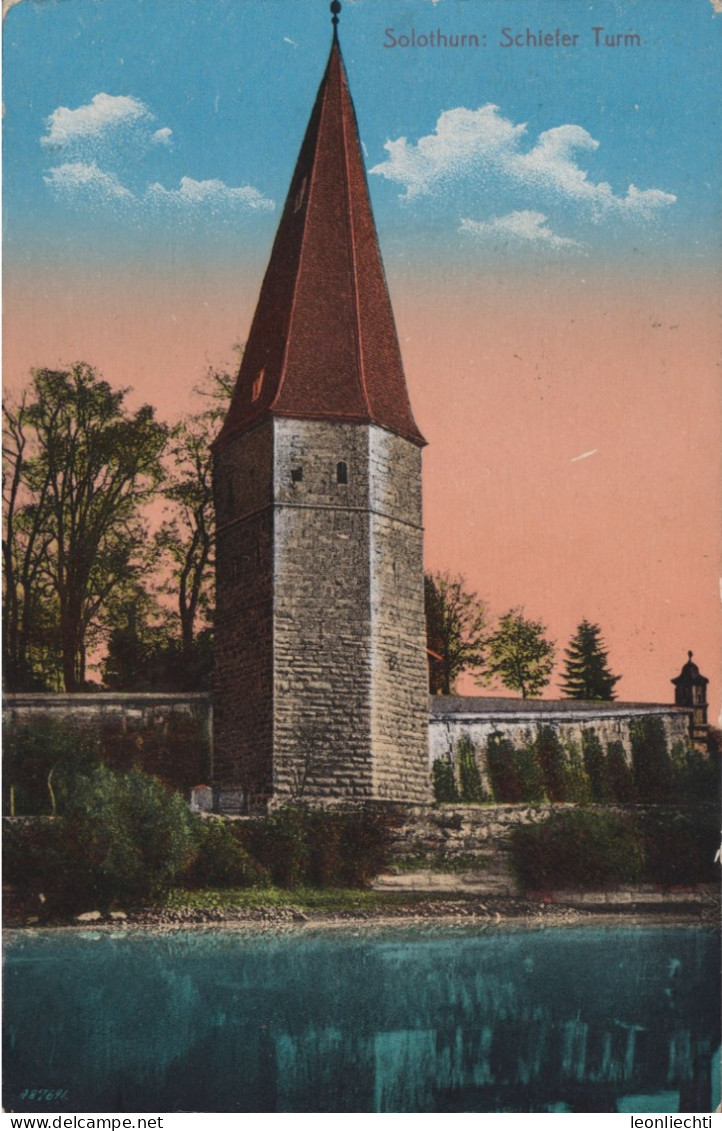 AK, Solothurn: Schiefer Turm, ⵙ SOLOTHURN 4.Vlll.12. Zum: 125lll,Mi: 113lll, Tell Knabe - Soleure