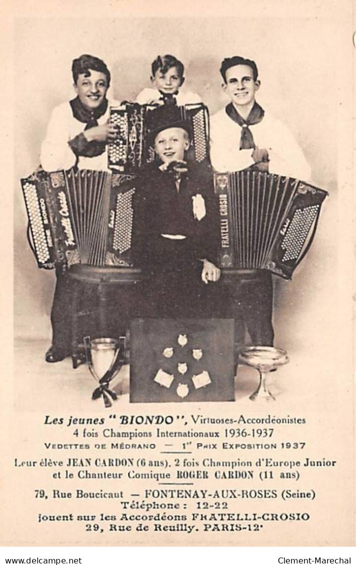 FONTENAY AUX ROSES - Les Jeunes " BIONDO " , Virtuoses Accordéonistes - 1937 - état - Fontenay Aux Roses
