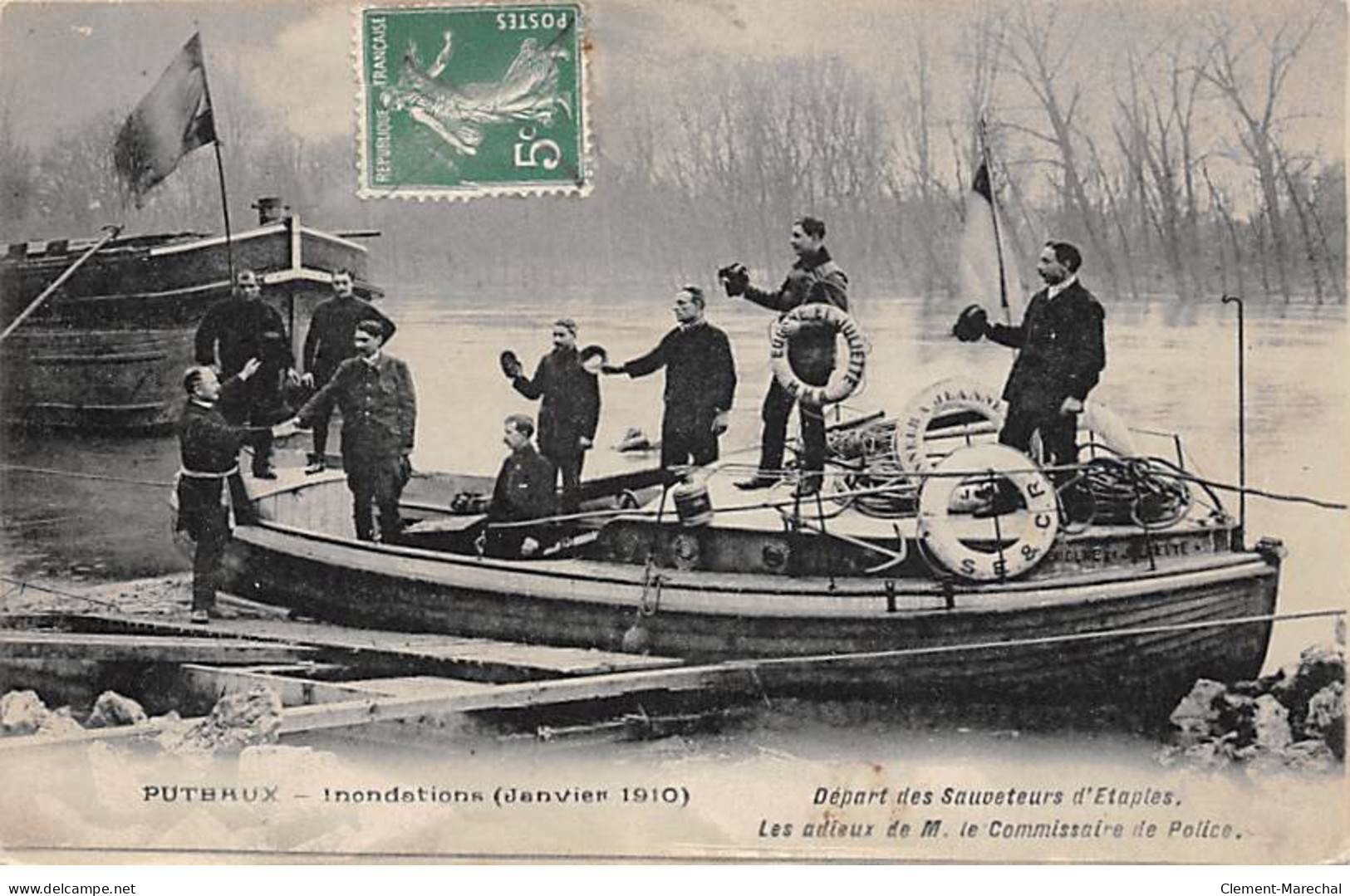PUTEAUX - Inondations Janvier 1910 - Départ Des Sauveteurs D'Etaples - Très Bon état - Puteaux