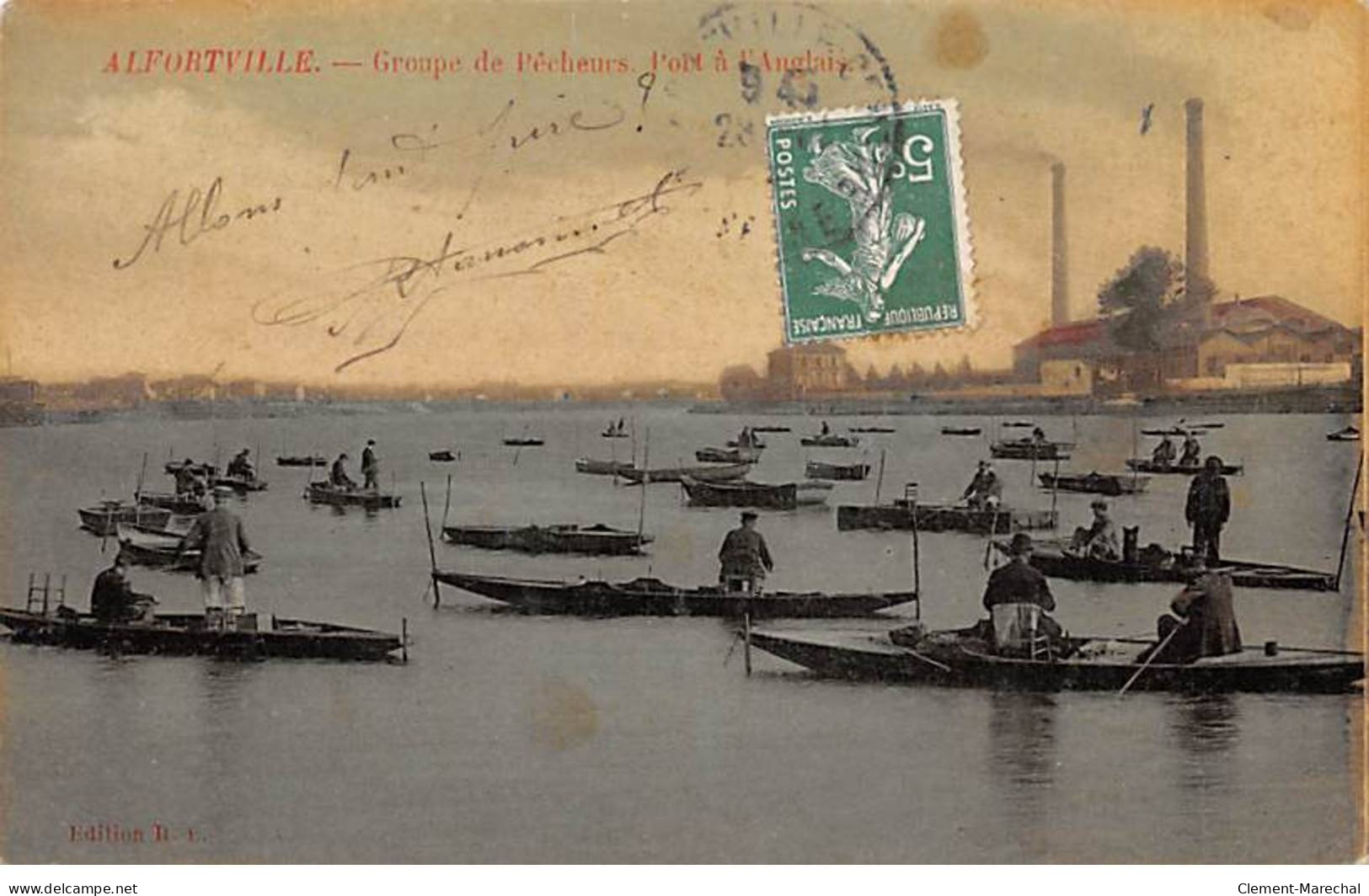 ALFORTVILLE - Groupe De Pêcheurs - Pont à L'Angalis - état - Alfortville