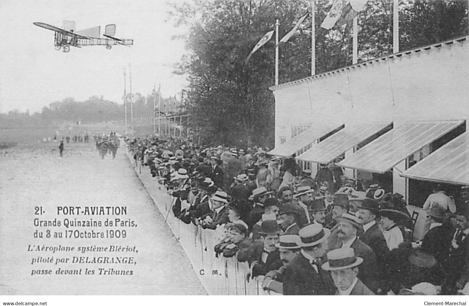 PORT AVIATION - Grande Quizaine De Paris 1909 - L'Aéroplane Piloté Par DELAGRANGE - Très Bon état - Autres & Non Classés