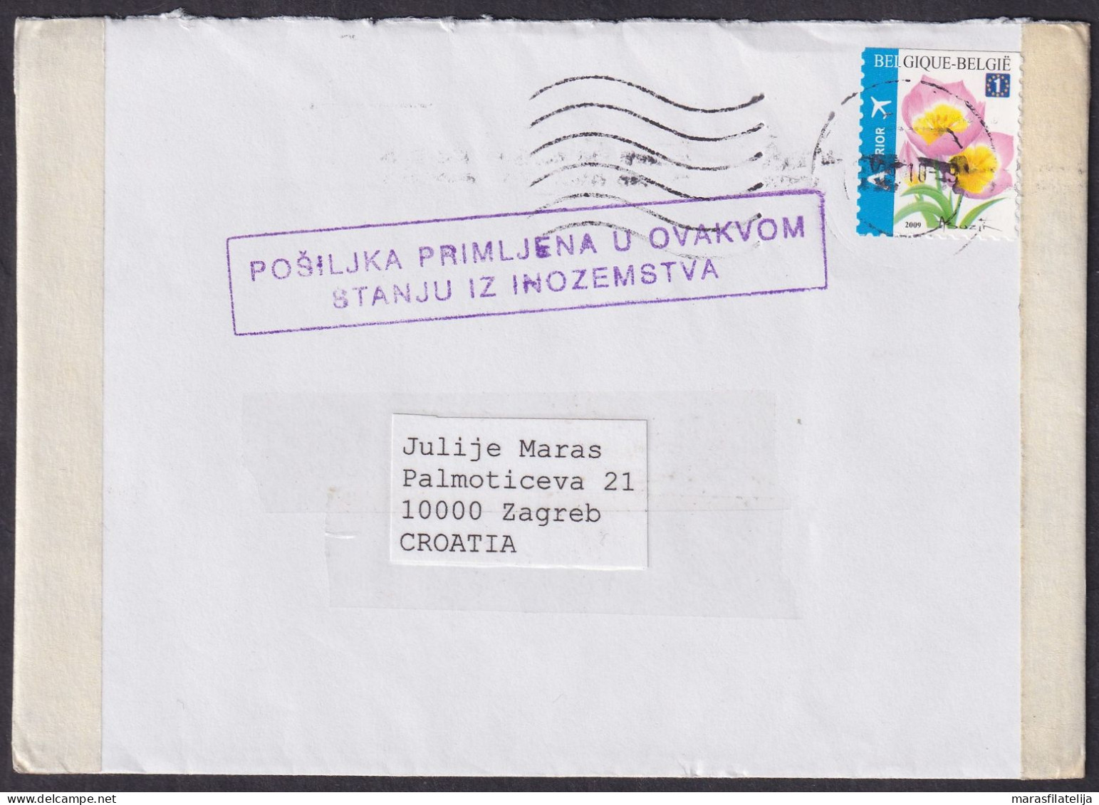 Belgium 2010, Damaged Letter - Repackaged And Noted "Shipment Received In This Condition" - Other & Unclassified
