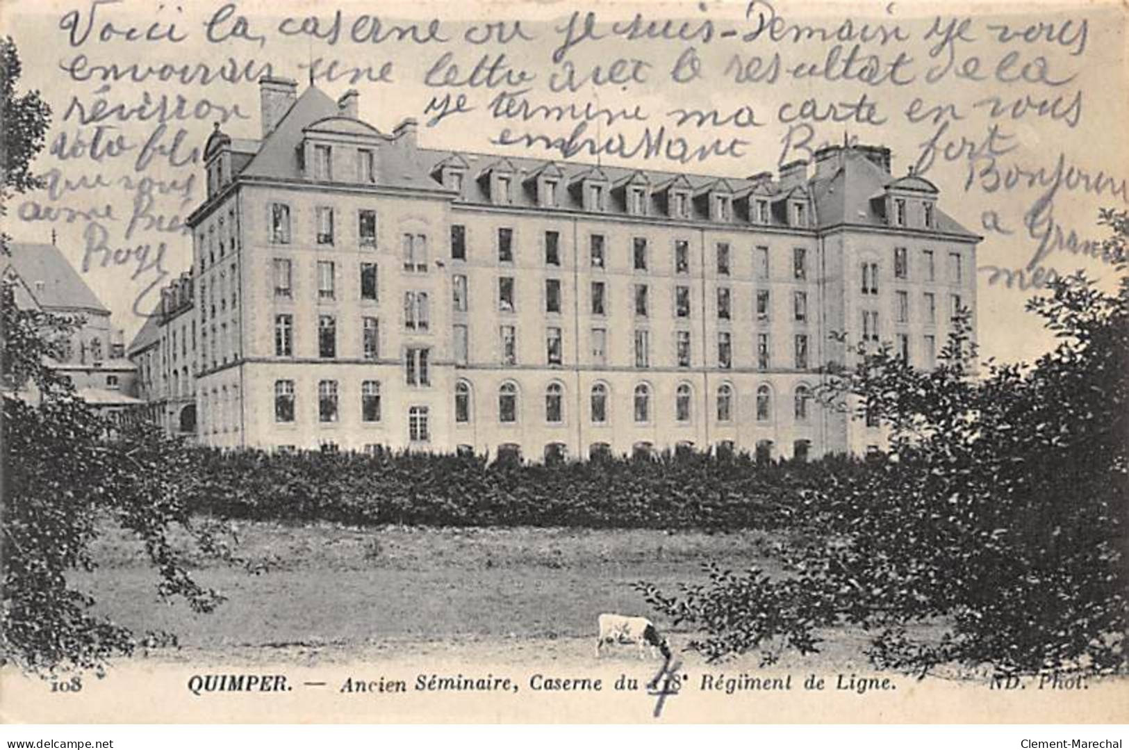 QUIMPER - Ancien Séminaire, Caserne Du 118e Régiment De Ligne - Très Bon état - Quimper