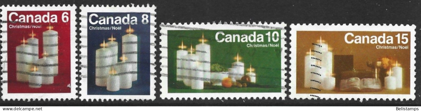 Canada 1972. Scott #606-9 (U) Christmas, Candles (Complete Set) - Used Stamps