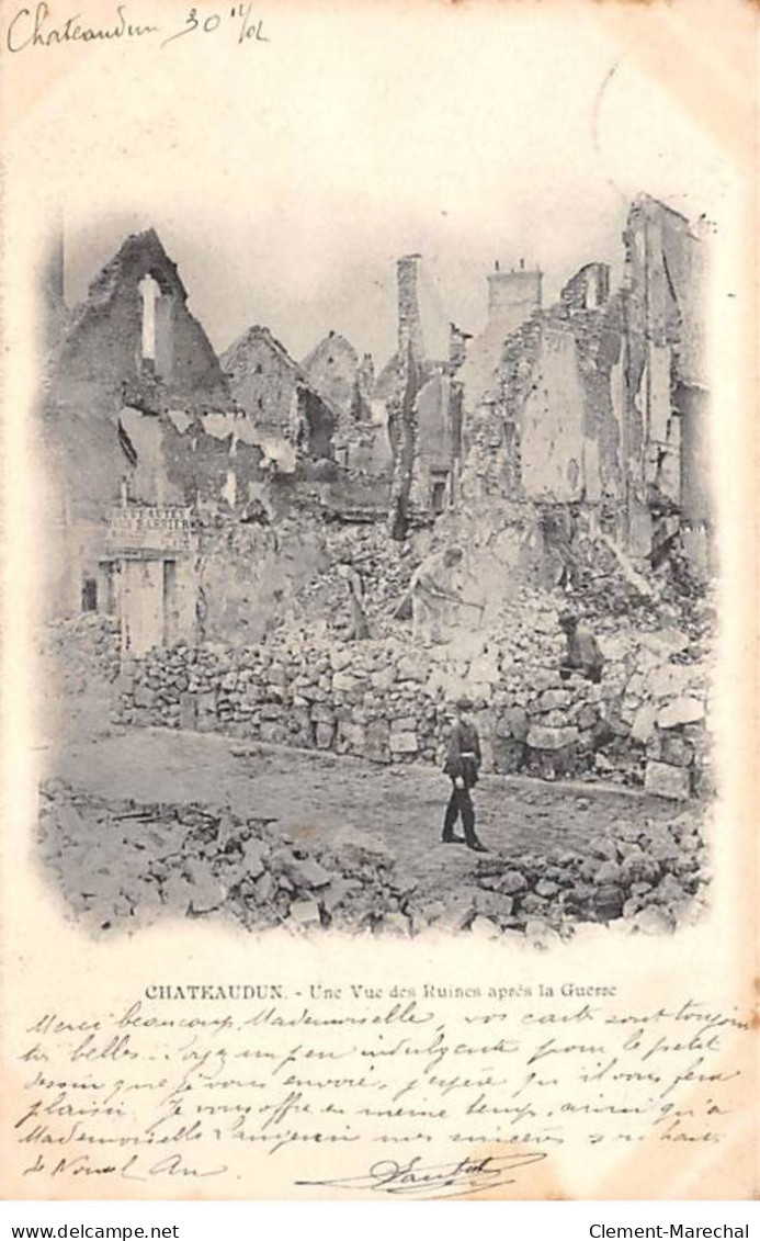 CHATEAUDUN - Une Vue Des Ruines Après La Guerre - Très Bon état - Chateaudun