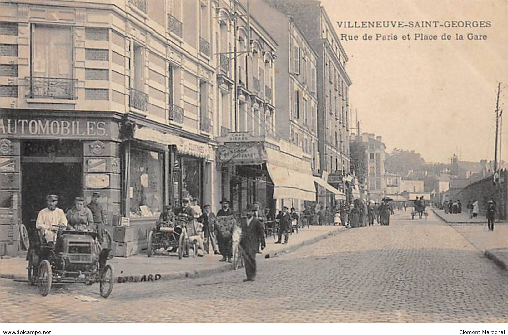 VILLENEUVE SAINT GEORGES - Rue De Paris Et Place De La Gare - Très Bon état - Villeneuve Saint Georges