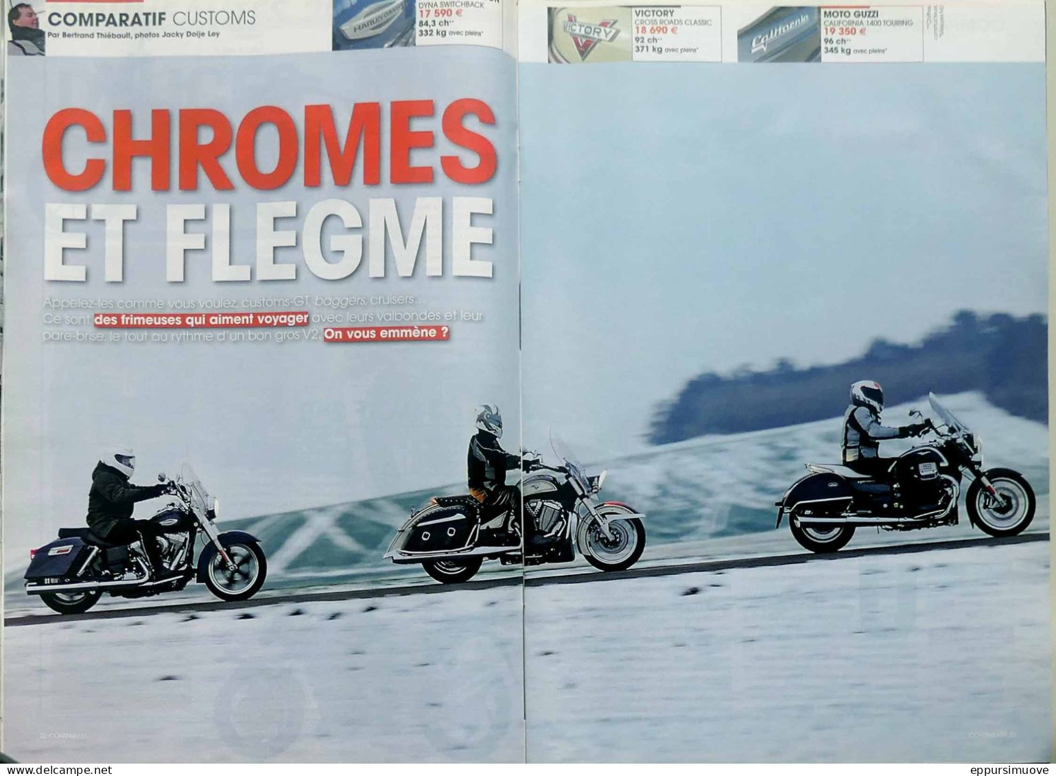 Article Papier 12 Pages CUSTOMS HARLEY DYNA SWITCHBACK MOTO GUZZI CALIFORNIA 1400 TOURING VICTORY CROSS ROADS CLASSIC  F - Ohne Zuordnung