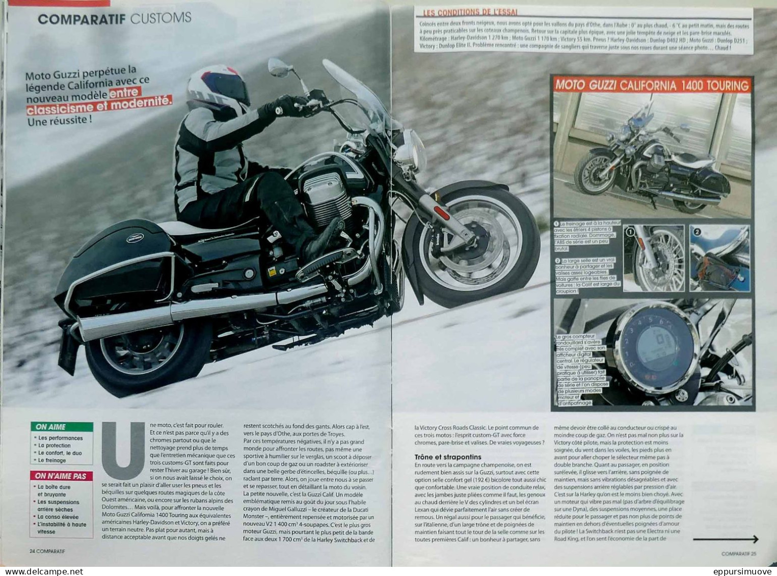 Article Papier 12 Pages CUSTOMS HARLEY DYNA SWITCHBACK MOTO GUZZI CALIFORNIA 1400 TOURING VICTORY CROSS ROADS CLASSIC  F - Unclassified