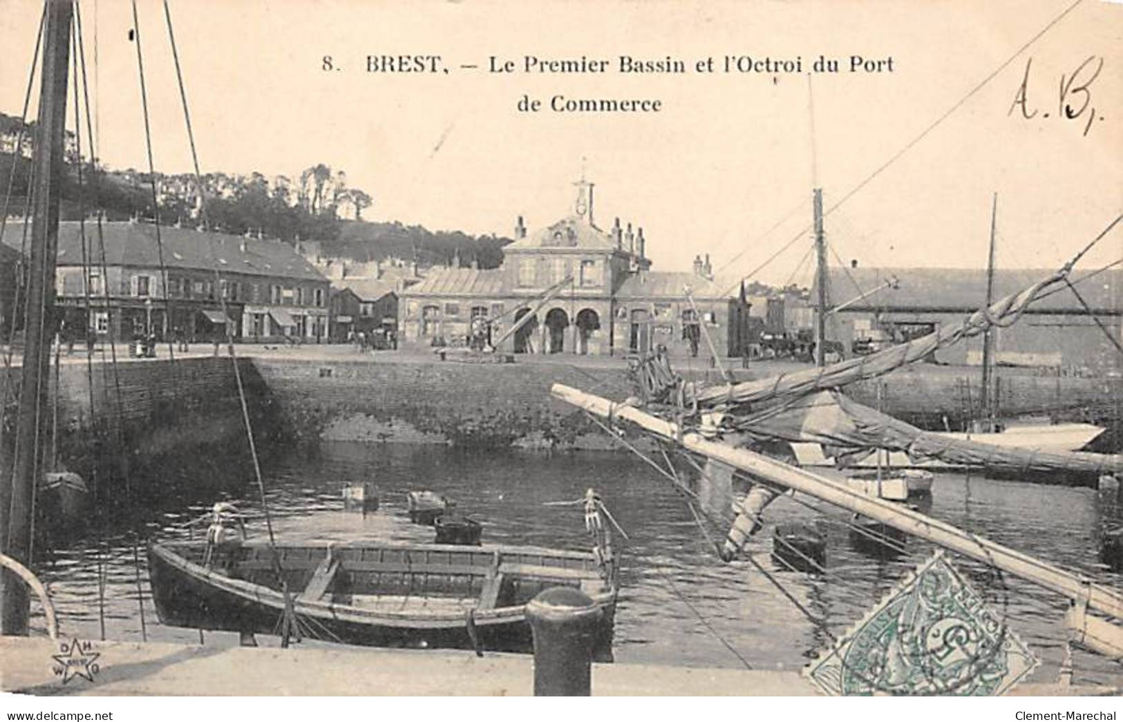 BREST - Le Premier Bassin Et L'Octroi Du Port De Commerce - état - Brest