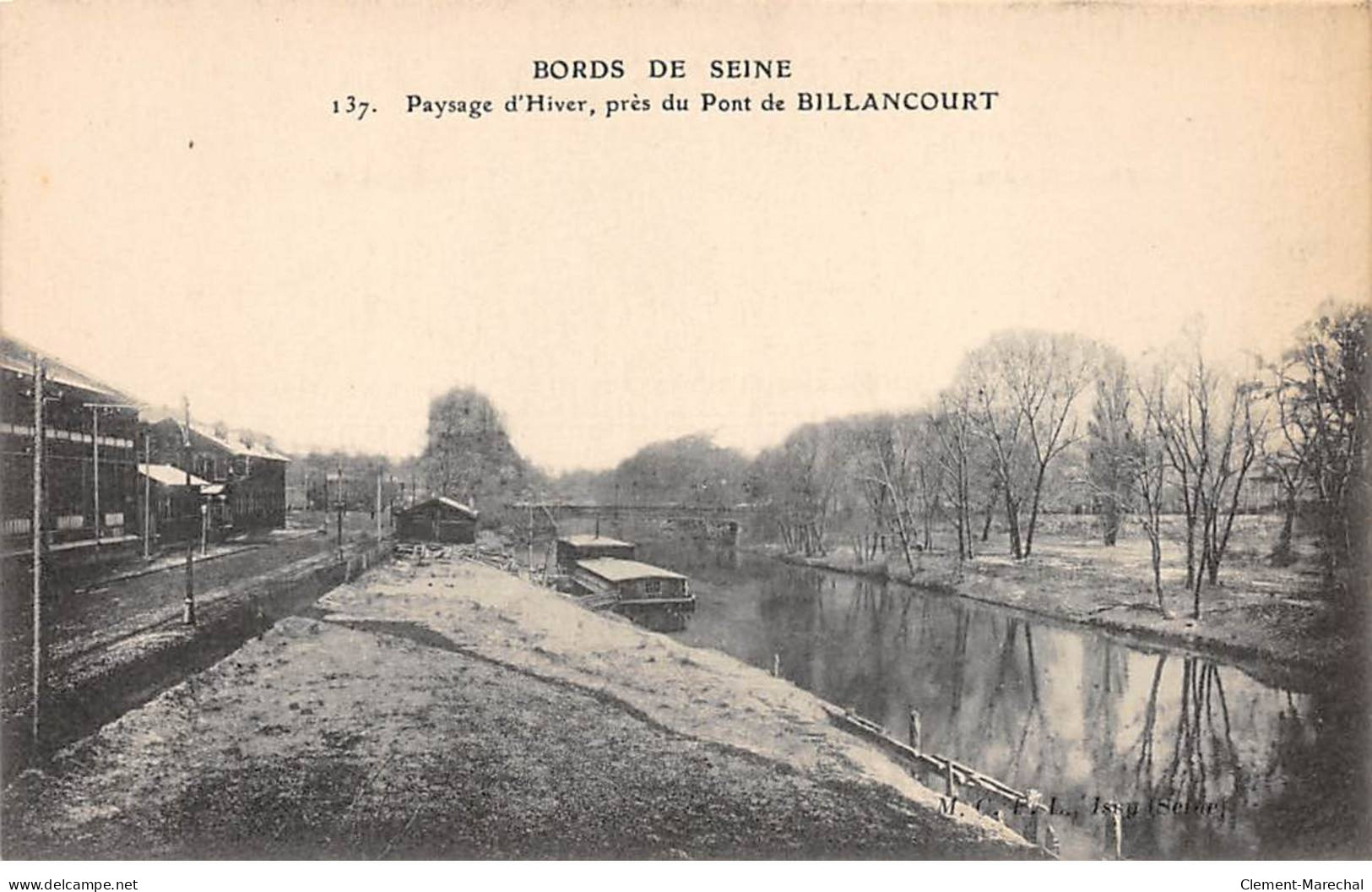 Paysage D'Hiver, Près Du Pont De BILLANCOURT - Très Bon état - Autres & Non Classés