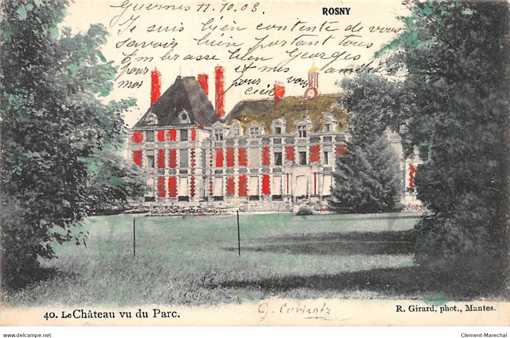 ROSNY - Le Château Vu Du Parc - Très Bon état - Rosny Sur Seine
