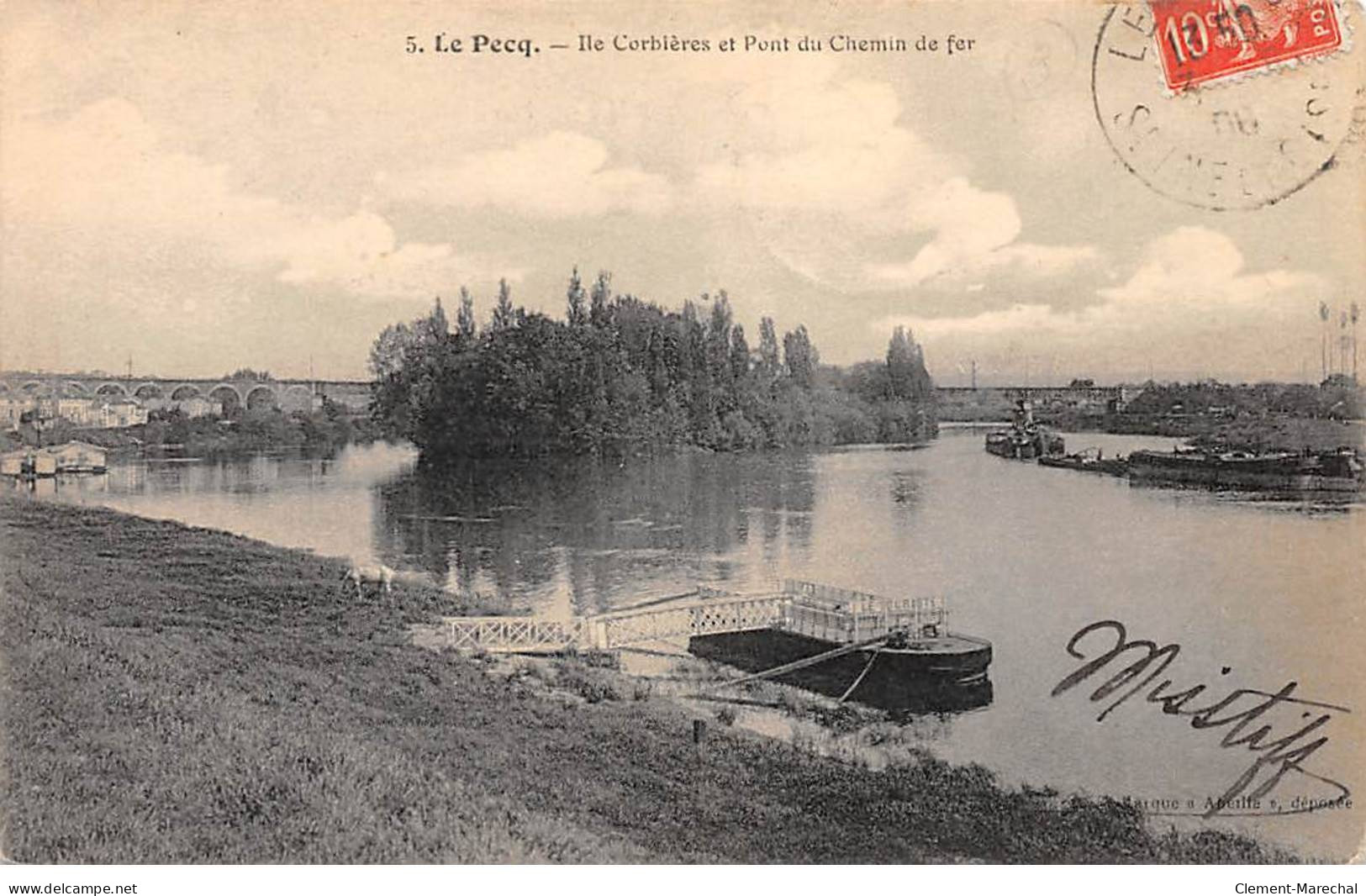LE PECQ - Ile Corbières Et Pont Du Chemin De Fer - Très Bon état - Le Pecq
