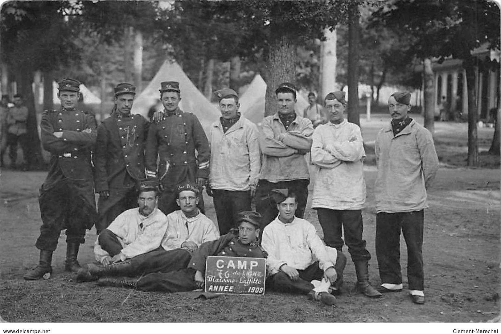 MAISONS LAFFITTE - Camp Du 76e De Ligne - 1909 - Carte Photo - état - Maisons-Laffitte