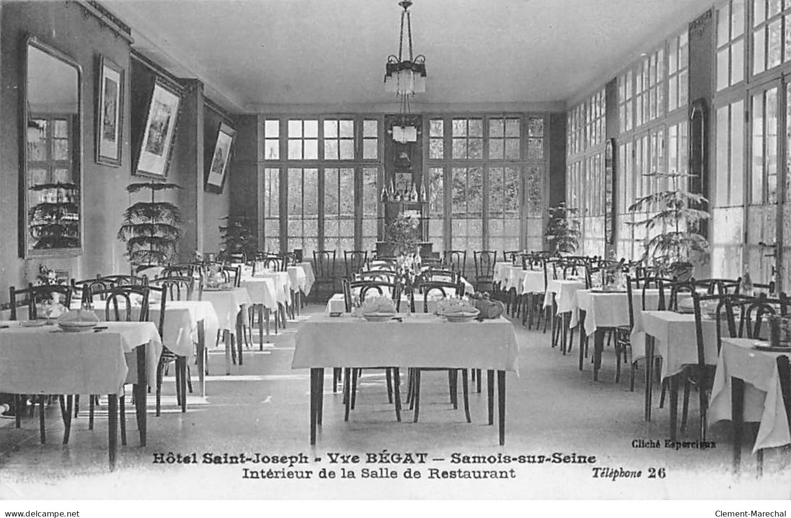 SAMOIS SUR SEINE - Hôtel Saint Joseph - Intérieur De La Salle De Restaurant - état - Samois