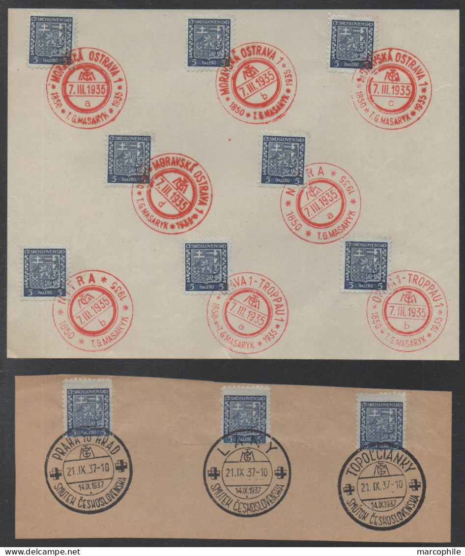 TCHECOSLOVAQUIE - CESKOSLOVENSKO / 1935-1937 LOT DE 38 OBLITERATIONS - VOIR LES 4 IMAGES (ref 7986) - Usati