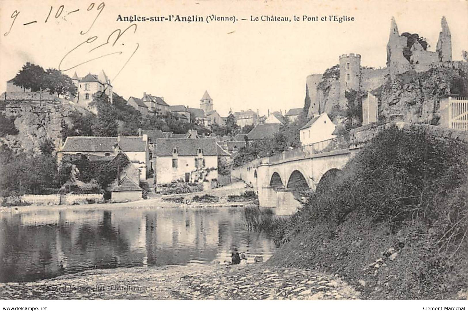 ANGLES SUR L'ANGLIN - Le Château, Le Pont Et L'Eglise - Très Bon état - Sonstige & Ohne Zuordnung