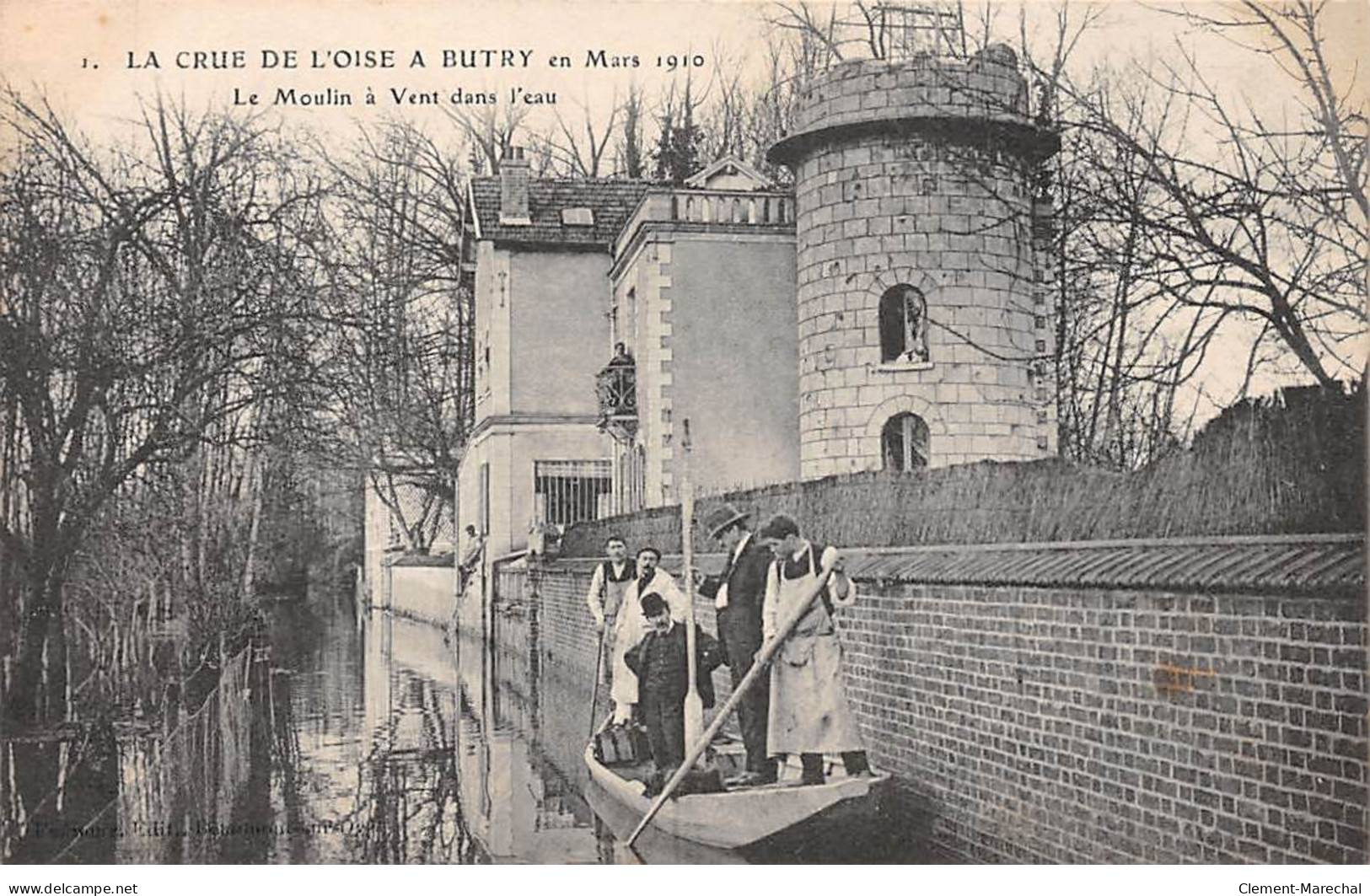 La Crue De L'Oise à BUTRY En Mars 1910 - Le Moulin à Vent Dans L'eau - Très Bon état - Butry