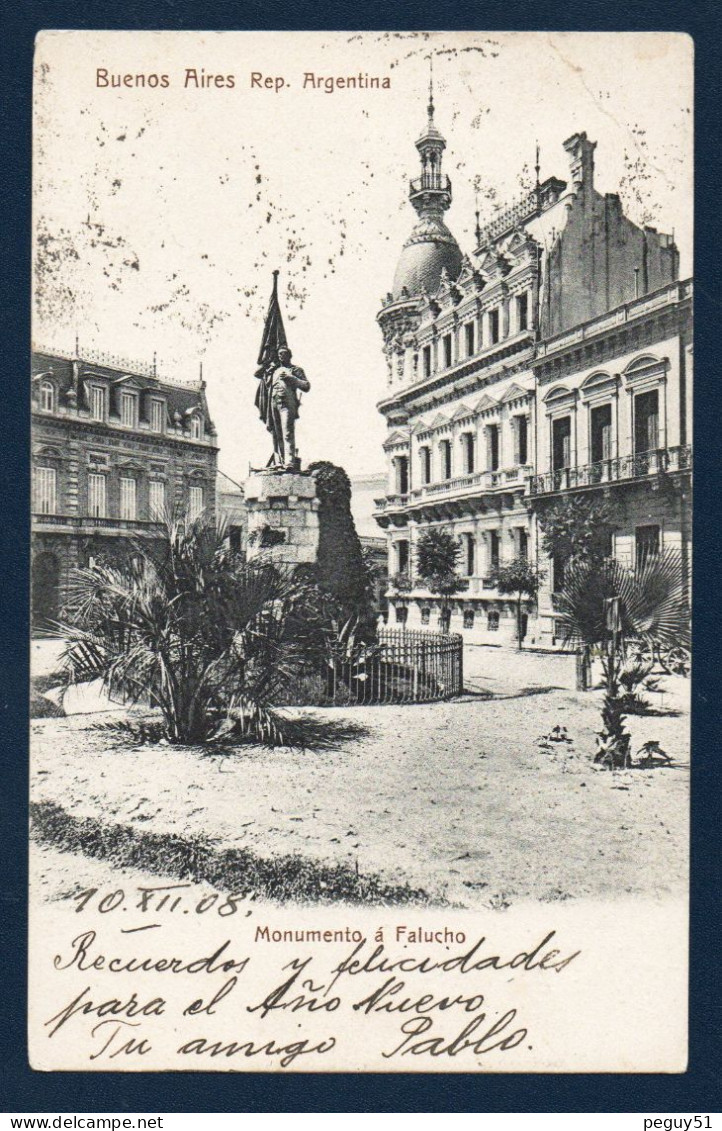 Argentine.  Buenos Aires. Monumento A Falucho ( Antonio Ruiz, Héros National,  Fusillé Le 6 Février 1824). 1908 - Argentina