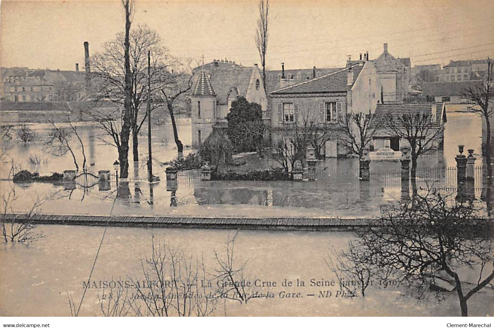 MAISONS ALFORT - La Grande Crue De La Seine 1910 - Rue De La Gare - Très Bon état - Maisons Alfort