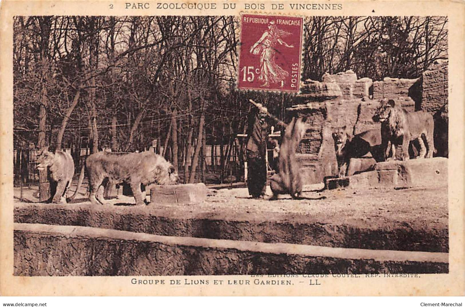 Parc Zoologique Du Bois De VINCENNES - Groupe De Lions Et Leur Gardien - Très Bon état - Vincennes