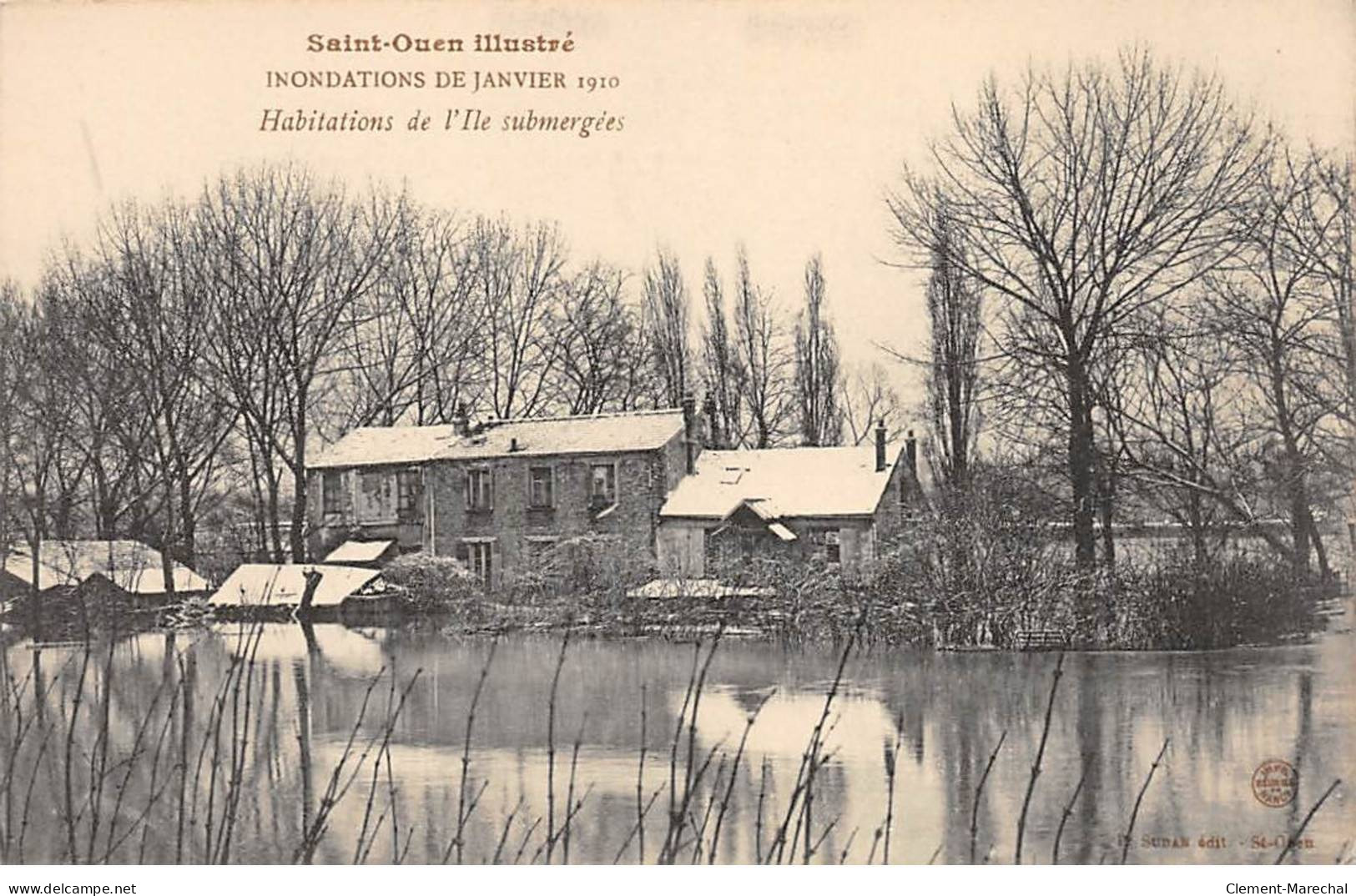 SAINT OUEN Illustré - Inondations De Janvier 1910 - Habitation De L'Ile Submergées - Très Bon état - Saint Ouen