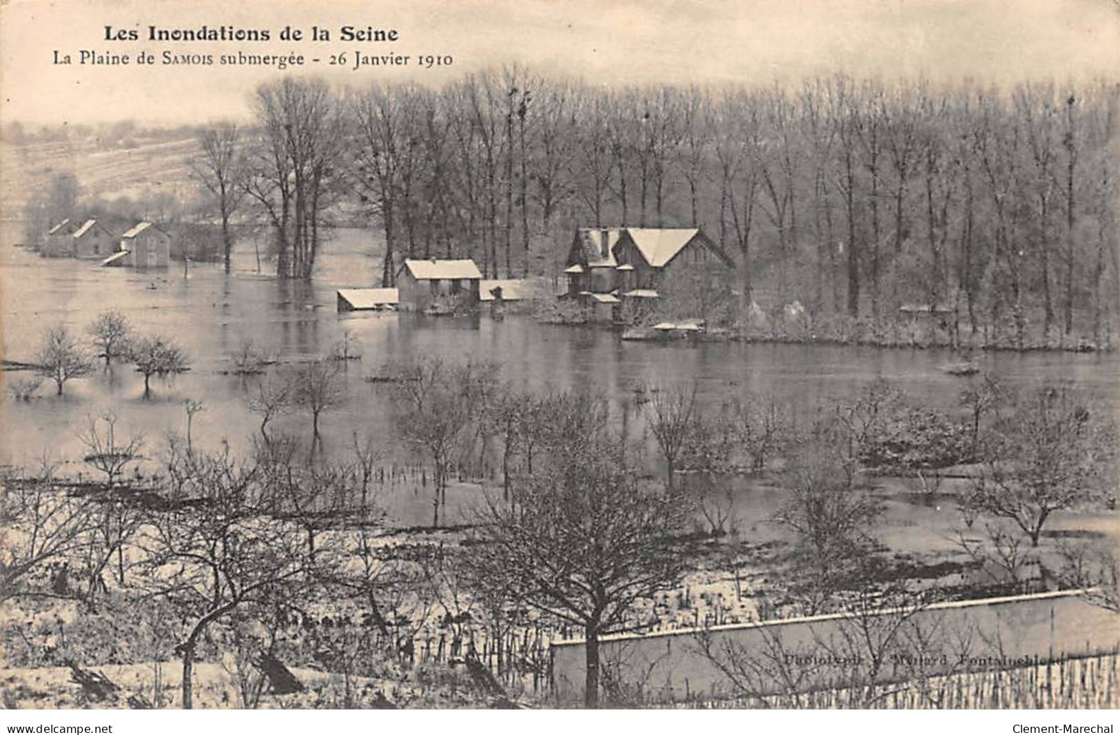 Les Inondations De La Seine - La Plaine De SAMOIS Submergée - 26 Janvier 1910 - Très Bon état - Samois