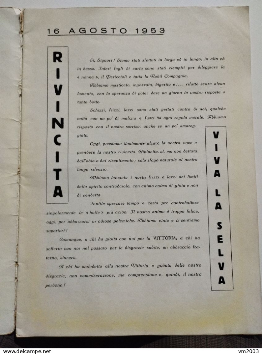 Italia VIA LA CUFFIA Palio Di Siena 1953. Rivista Grande - Other & Unclassified
