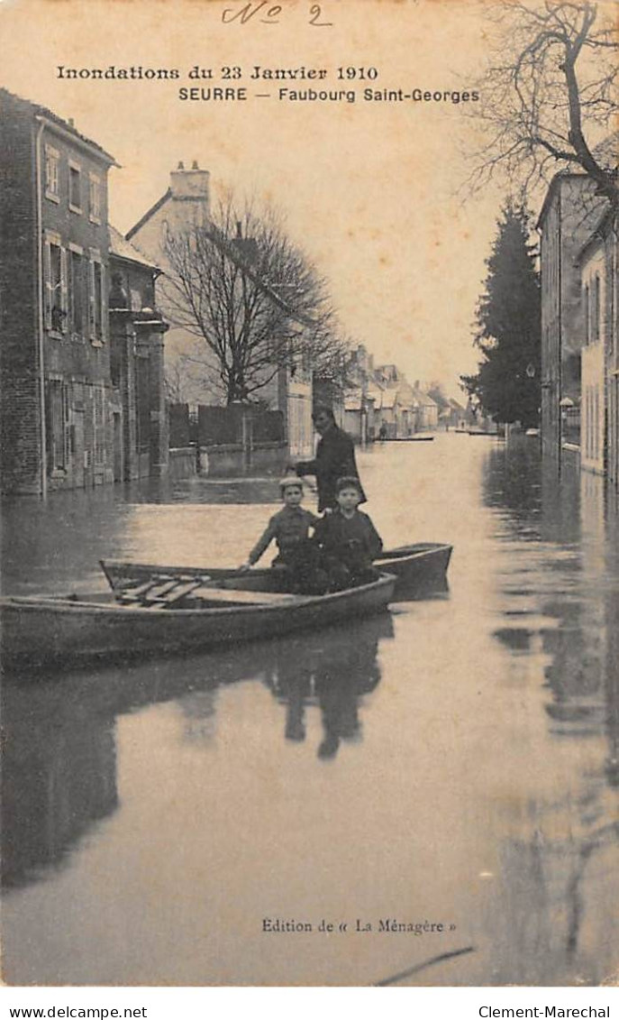 SEURRE - Inondations Du 23 Janvier 1910 - Faubourg Saint Geogres - Très Bon état - Other & Unclassified