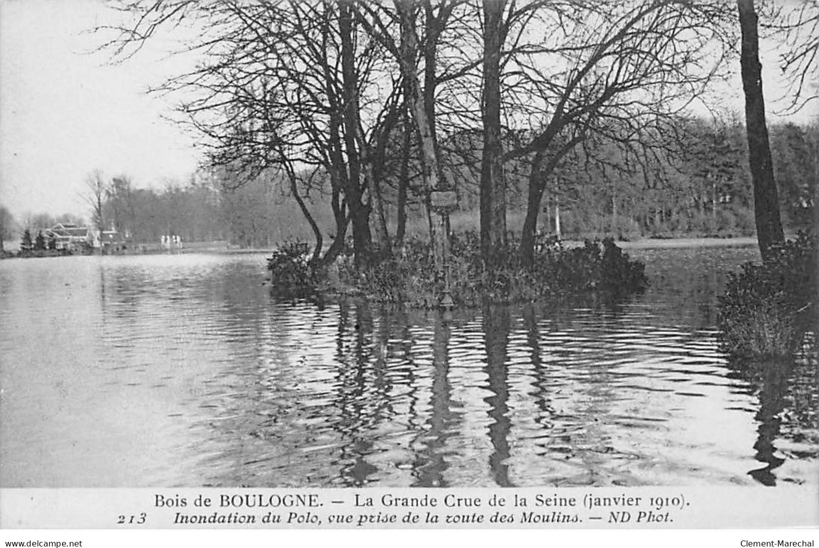 Bois De BOULOGNE - La Grande Crue De La Seine 1910 - Inondation Du Polo - Très Bon état - Boulogne Billancourt