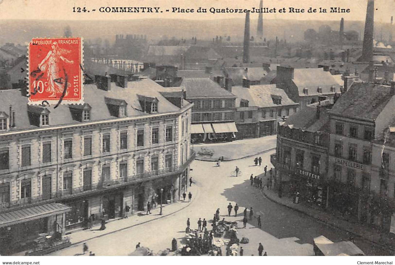 COMMENTRY - Place Du Quatorze Juillet Et Rue De La Mine - Très Bon état - Commentry