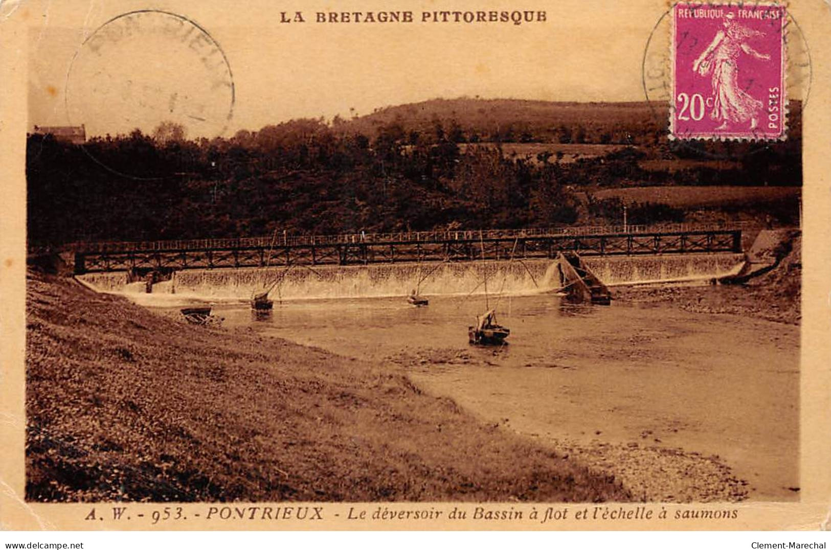 PONTRIEUX - Le Déversoir Du Bassin à Flot Et L'Echelle à Saumons - Très Bon état - Pontrieux