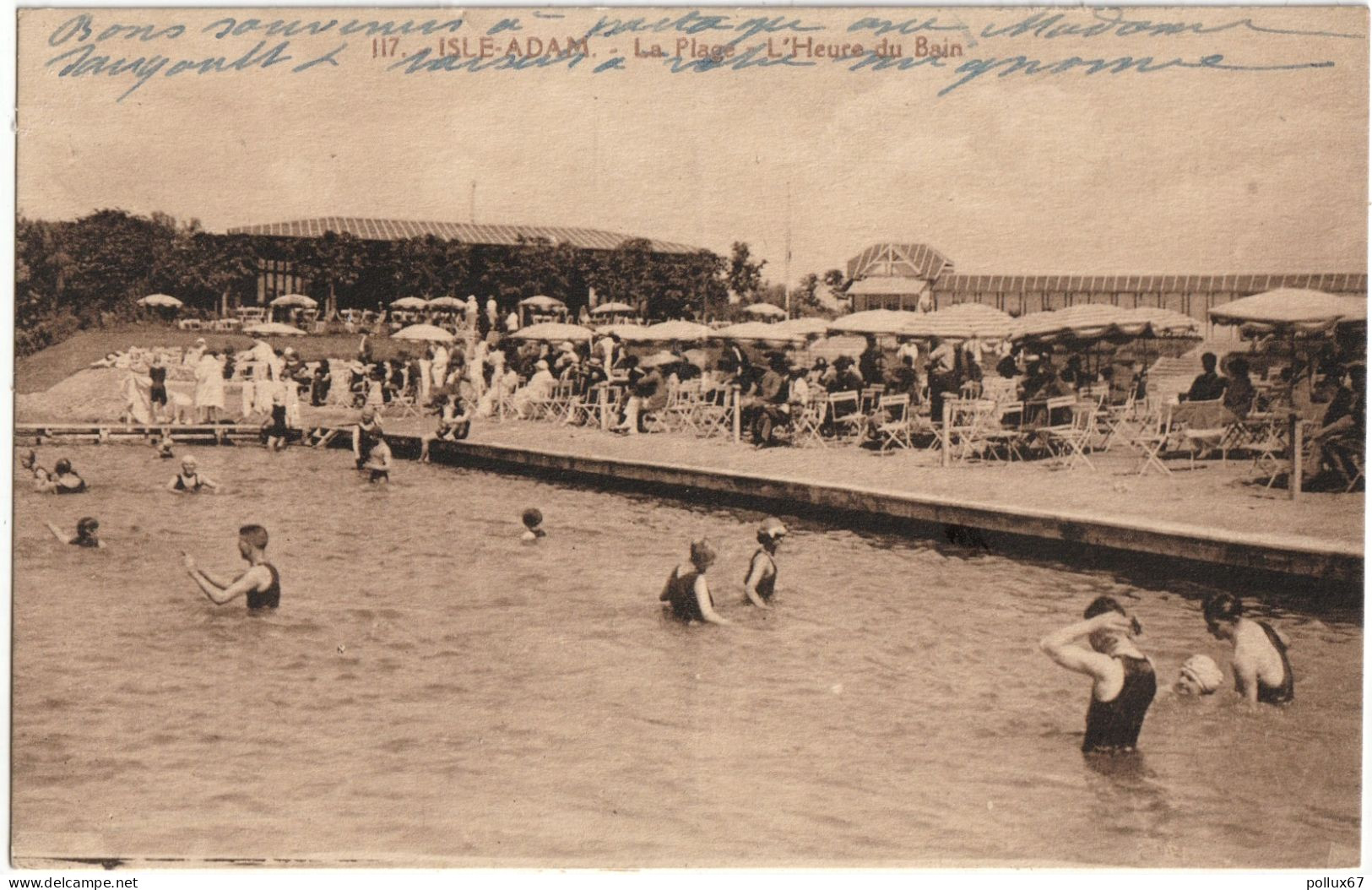 CPA DE L'ISLE-ADAM  (VAL D' OISE)  LA PLAGE  -  L'HEURE DU BAIN - L'Isle Adam