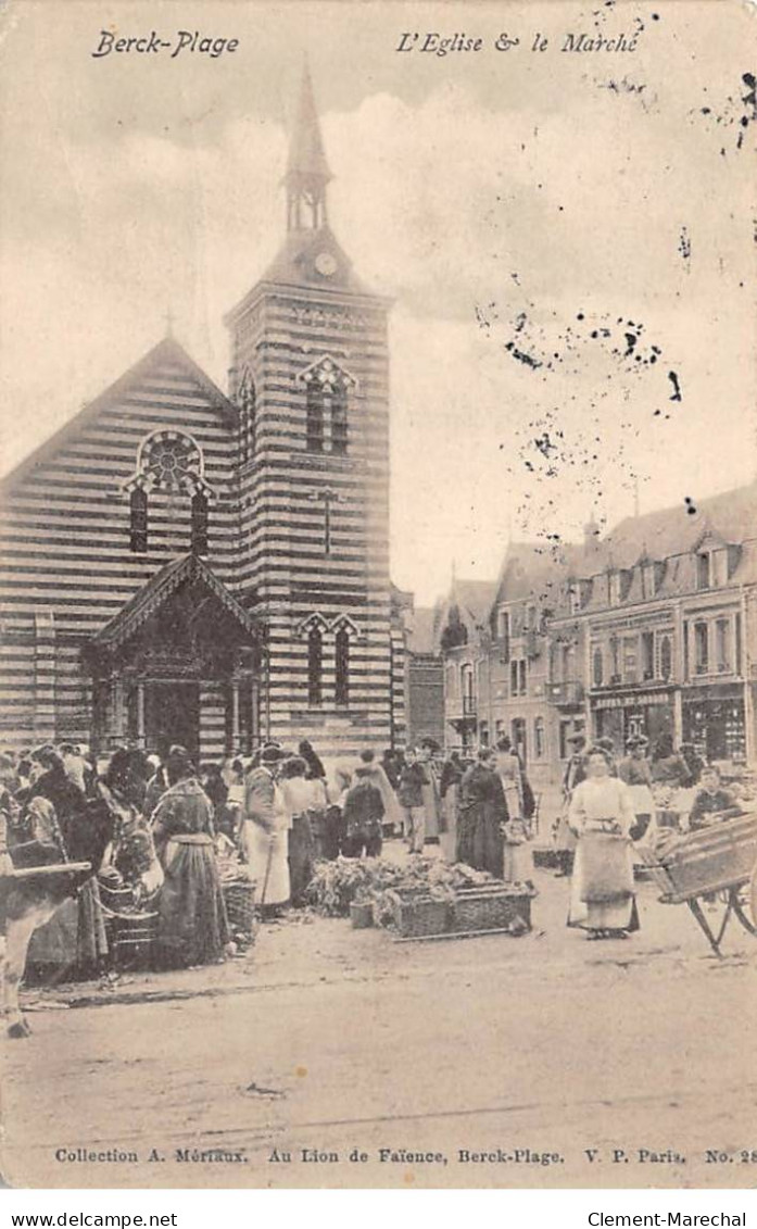 BERCK PLAGE - L'Eglise Et Le Marché - état - Berck