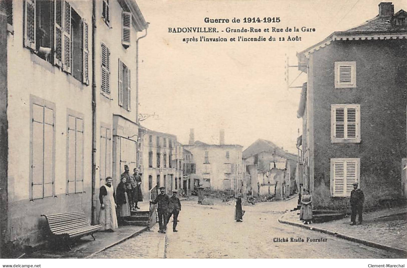 Guerre De 1914 1915 - BADONVILLER - Grande Rue Et Rue De La Gare Après L'invasion Et L'incendie - Très Bon état - Autres & Non Classés