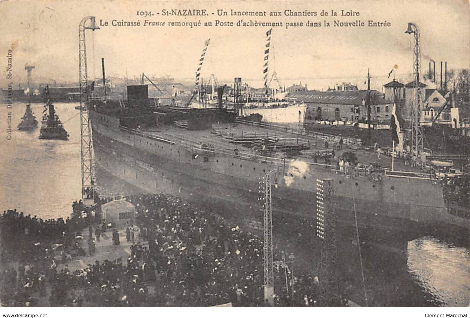 SAINT NAZAIRE - Un Lancement Aux Chantiers De La Loire - Le Cuirassé " France " - état - Saint Nazaire