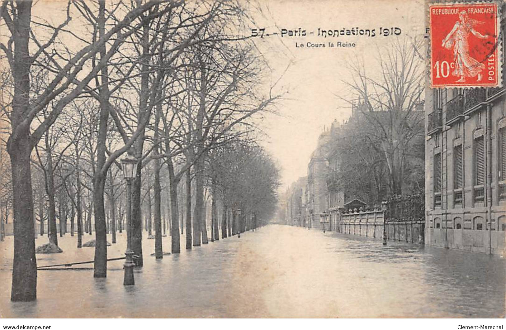 PARIS - Inondations 1910 - Le Cours La Reine - F. F. - Très Bon état - Überschwemmung 1910