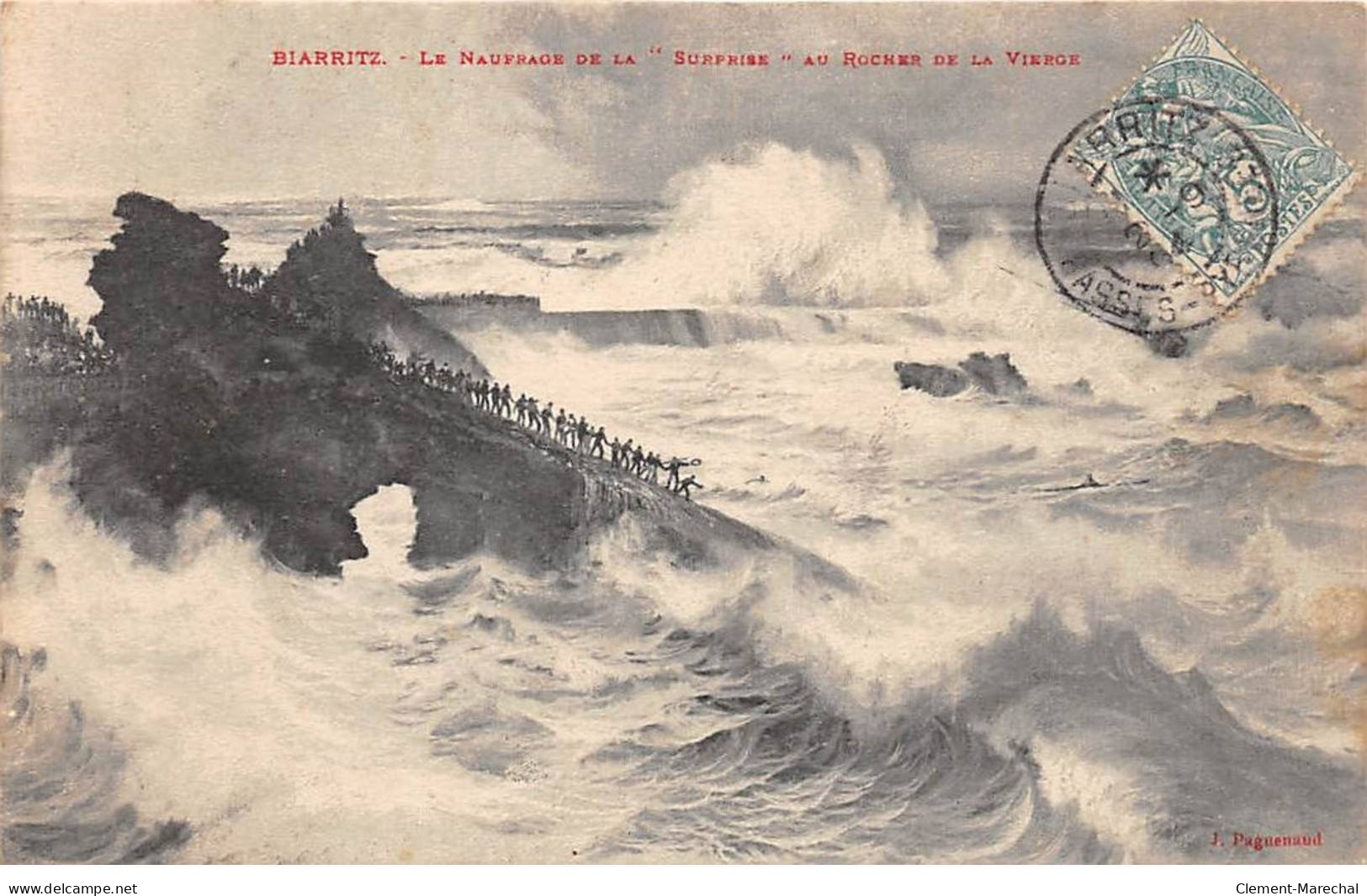 BIARRITZ - Le Naufrage De La " Surprise " Au Rocher De La Vierge - Très Bon état - Biarritz